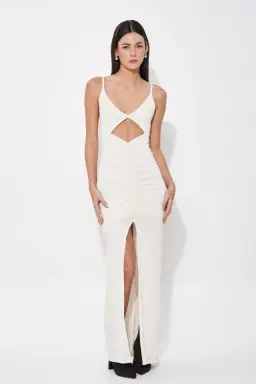 Vestido acetato pollera frunces largo de Ginger en Vestidos para argentina