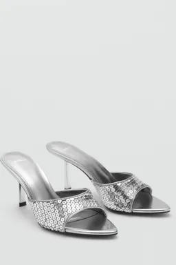 Sandalia tacón con lentejuelas de Mango en Sandalias para argentina
