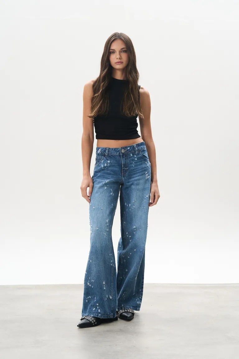 Jean denim wide tiro bajo ralph de Magda en Pantalones para argentina