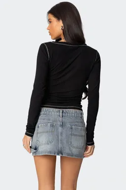 Top henley con costuras yael de Edikted en Tops para argentina