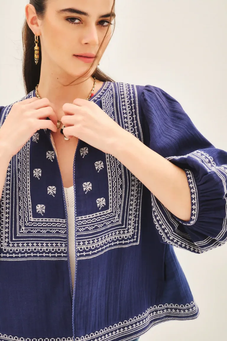 Saco de algodón de silueta amplia y detalles bordados de Rapsodia en Blazers para argentina