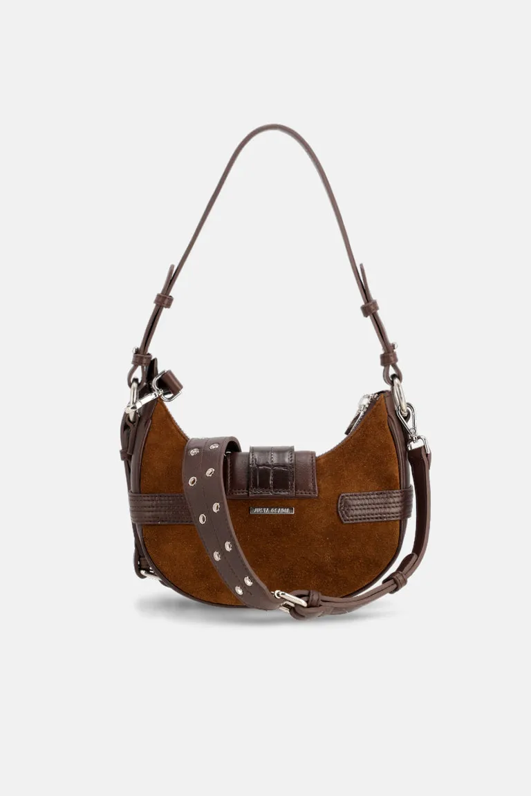 Cartera de mano con formato media luna, hebilla frontal decorativa y correa ajustable de Justaosadia en Bolsos y Carteras para argentina