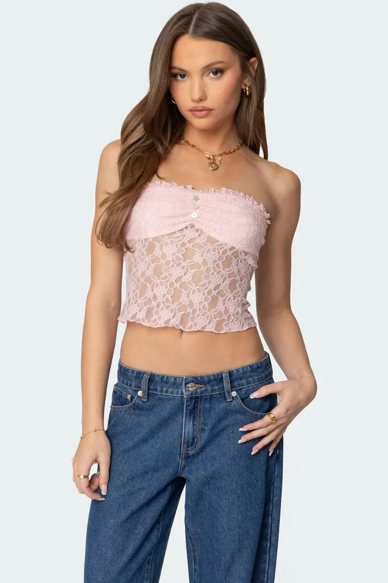 Top odilia encaje strapless de Edikted en Tops para argentina