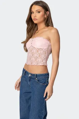 Top odilia encaje strapless de Edikted en Tops para argentina