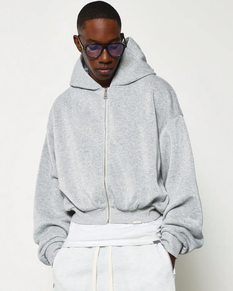 Buzo Corto Con Cierre de Sumwon Buzos y Sweaters Gris BKSTG