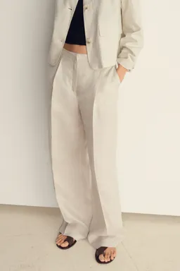 Pantalón pinzas lino de Mango en Pantalones para argentina