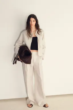 Pantalón pinzas lino de Mango en Pantalones para argentina