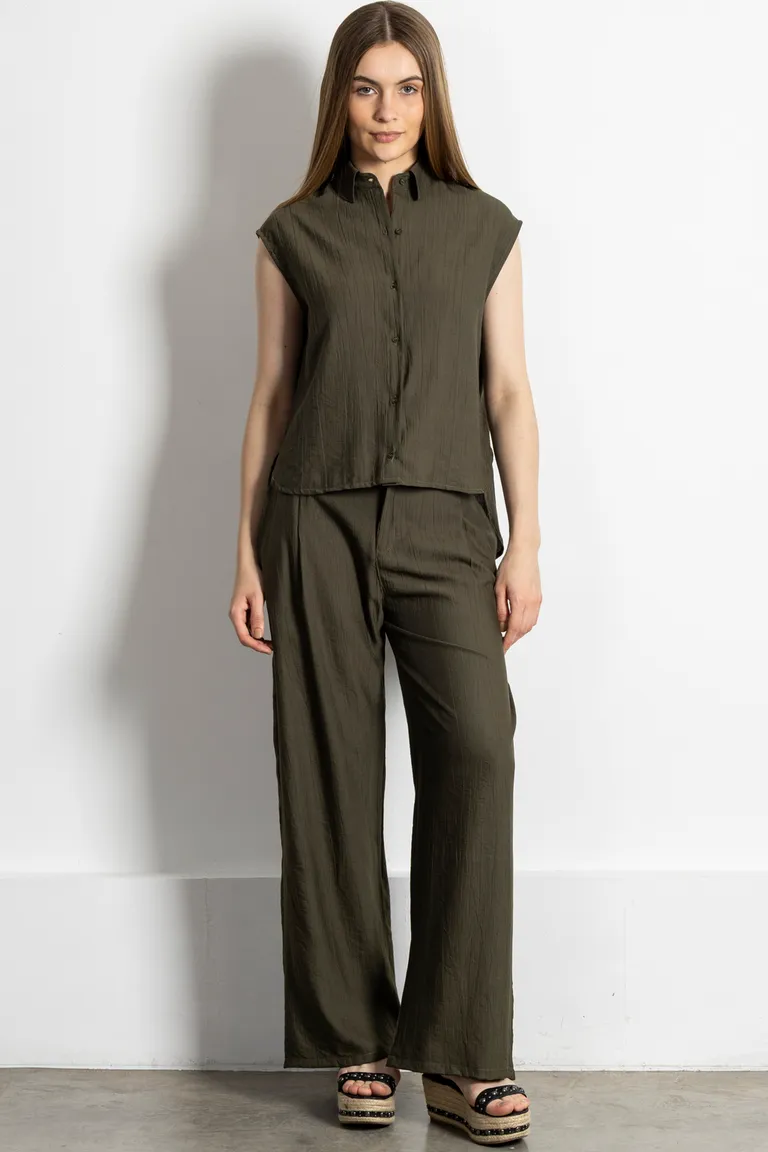 Camisa de mujer con textura arrugada y diseño innovador de Kill en Camisas para argentina