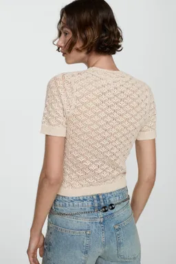 Sweater calado manga corta de Mango en Remeras para argentina