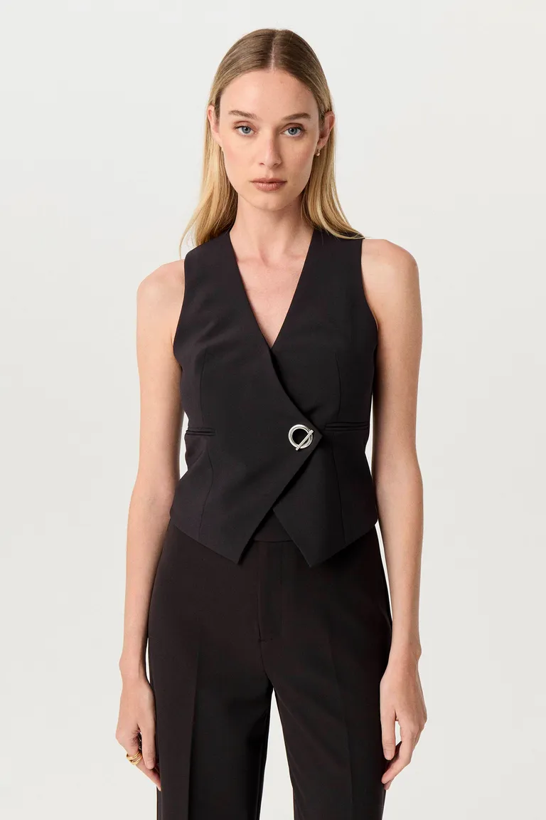 Chaleco sastre de diseño entallado y escote en V para mujer de Markova en Chalecos para argentina