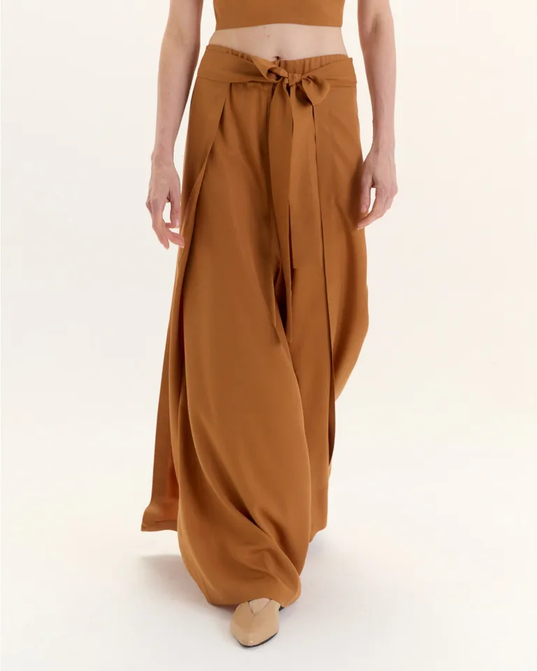 Pantalón de pierna ancha con estructura envolvente y ajuste a la cintura de Blue Sheep en Pantalones para argentina