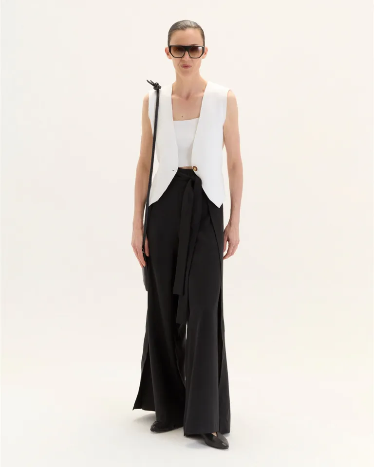 Pantalón de pierna ancha con estructura envolvente y ajuste a la cintura de Blue Sheep en Pantalones para argentina