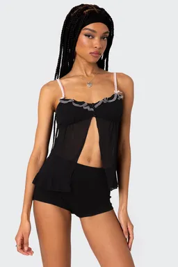 Top babydoll transparente con abertura de Edikted en Tops para argentina