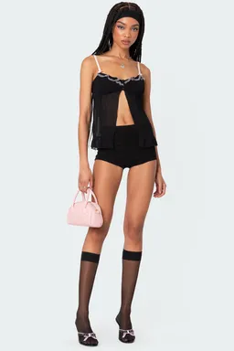 Top babydoll transparente con abertura de Edikted en Tops para argentina