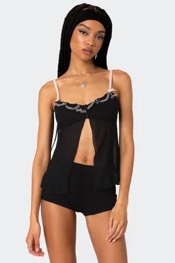 Top babydoll transparente con abertura de Edikted en Tops para argentina