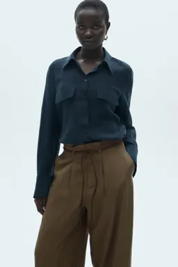 Pantalón lyocell cordón ajustable de Mango en Pantalones para argentina