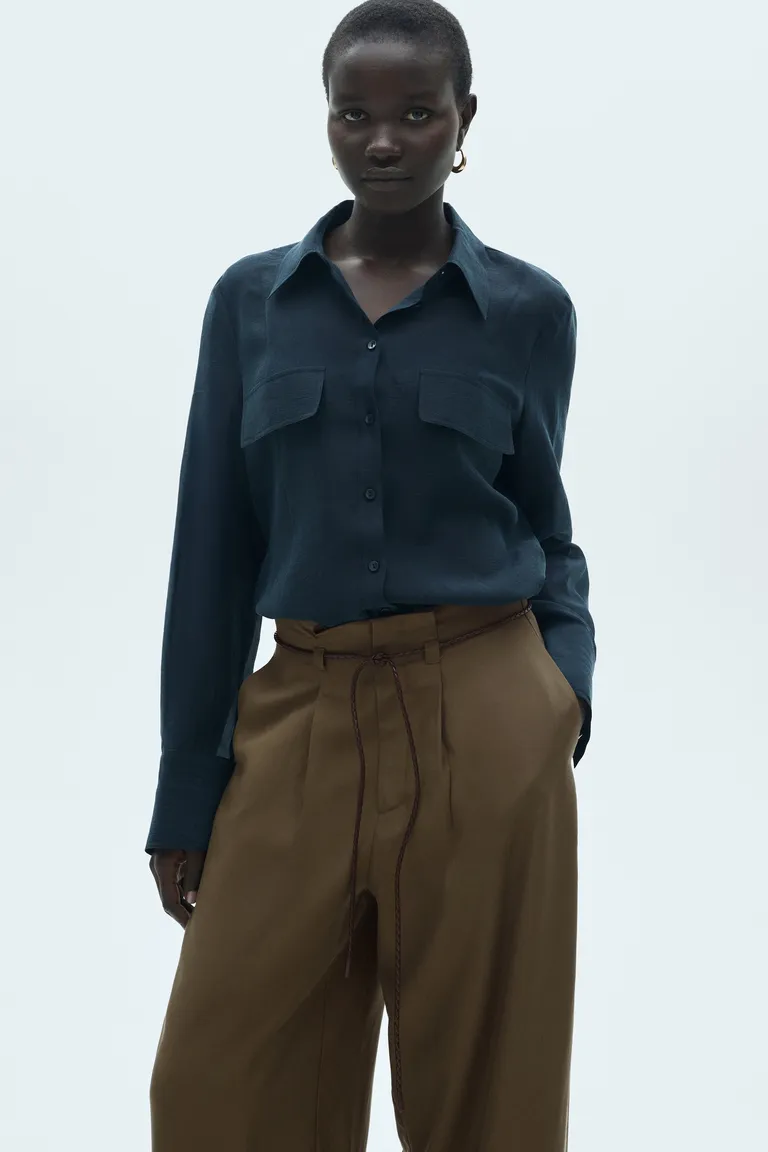 Pantalón lyocell cordón ajustable de Mango en Pantalones para argentina