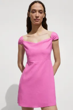 Vestido lino cuello barco de Mango en Vestidos para argentina