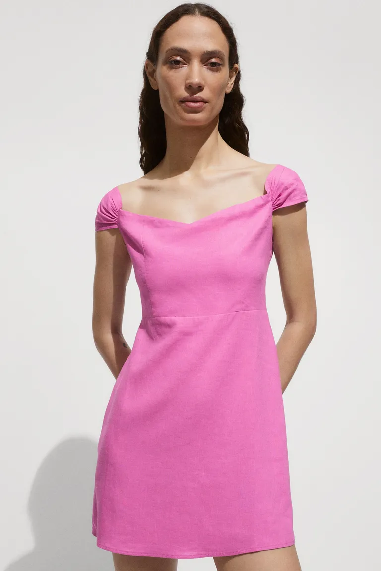 Vestido lino cuello barco de Mango en Vestidos para argentina
