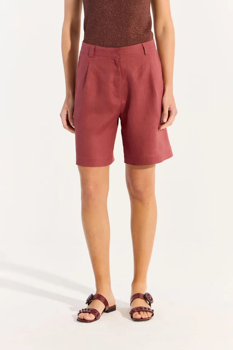 Bermuda de lino de pierna ancha con detalles prácticos y de diseño contemporáneo de Portsaid en Shorts para argentina