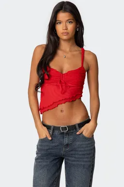 Musculosa asimétrica volantes de Edikted en Tops para argentina