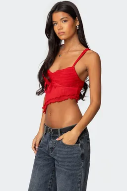 Musculosa asimétrica volantes de Edikted en Tops para argentina