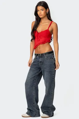 Musculosa asimétrica volantes de Edikted en Tops para argentina