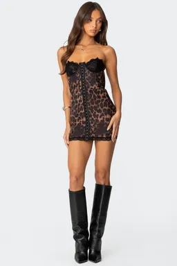 Mini vestido corset animal print de Edikted en Vestidos para argentina