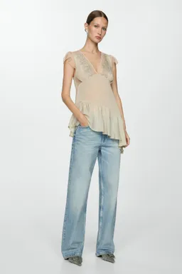 Blusa asimétrica bordada de Mango en Blusas para argentina