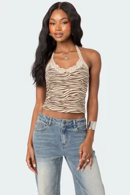 Top halter estampado cebra de Edikted en Tops para argentina