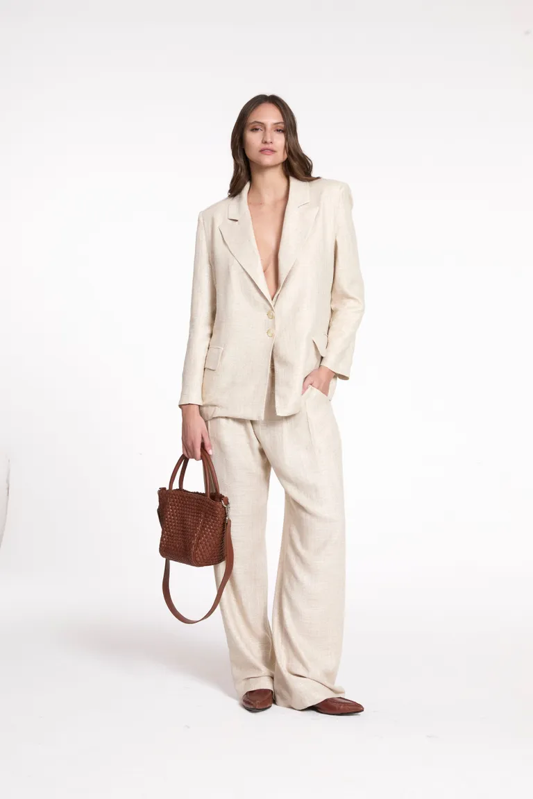 Pantalón sastre de corte wide con bolsillos americanos para mujer de Justaosadia en Pantalones para argentina