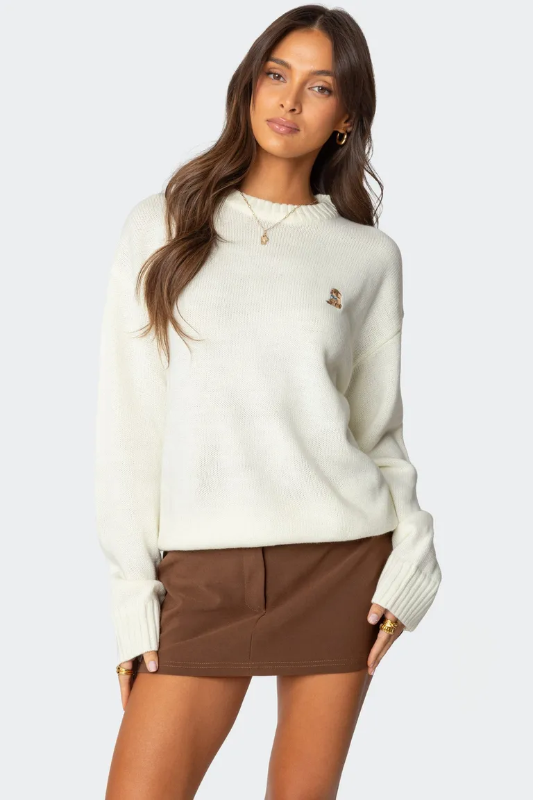 Sweater bordado puppy love de Edikted en Buzos y Sweaters para argentina