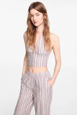 Pantalón recto rayas de Mango Teen en Pantalones para argentina