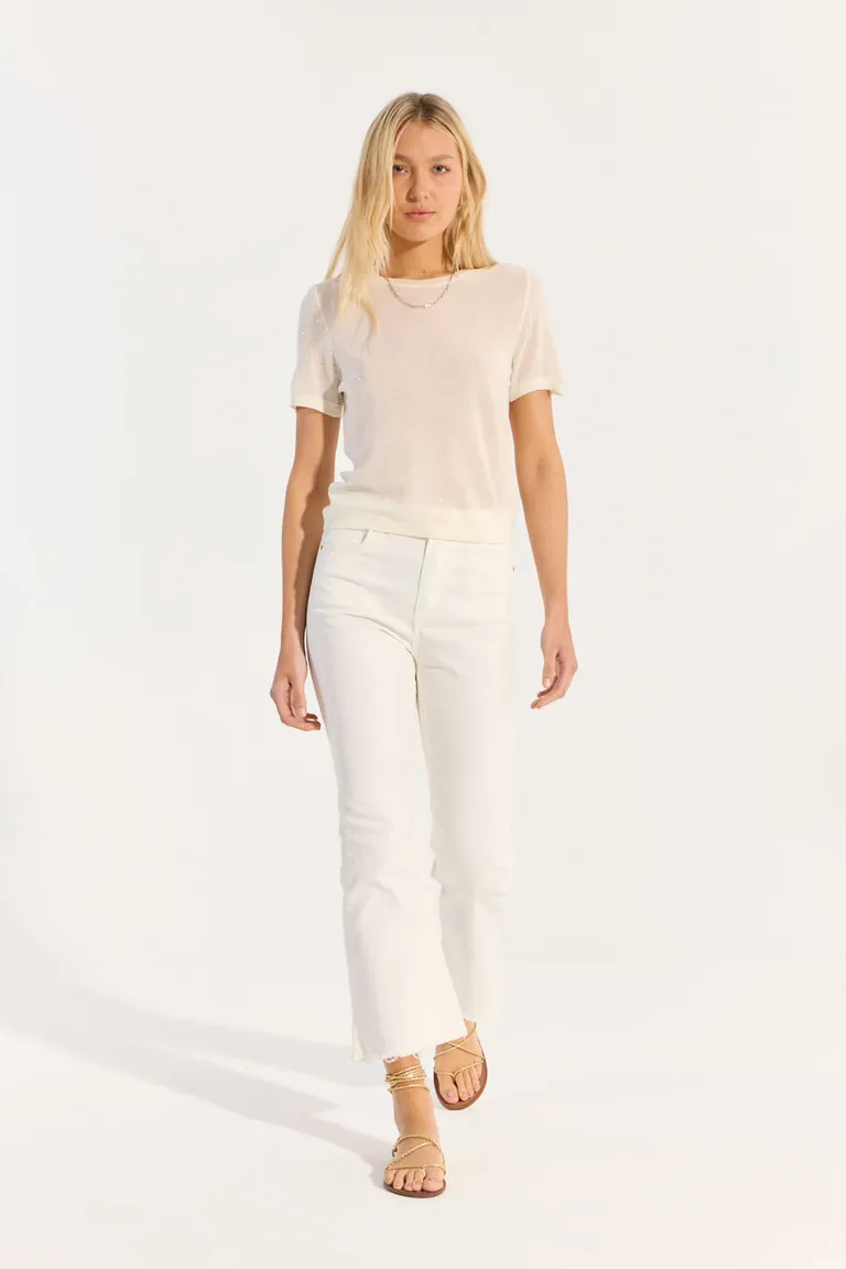 Remera de tejido fino y sedoso con detalles brillantes de Portsaid en Remeras para argentina