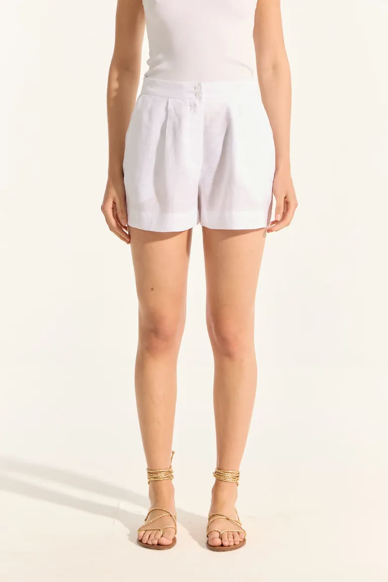 Shorts blancos de corte recto y calce amplio para mujer de Portsaid en Shorts para argentina