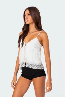 Musculosa con volados abertura de Edikted en Tops para argentina