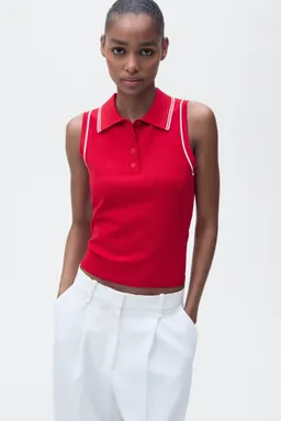 Top punto cuello polo de Mango en Tops para argentina