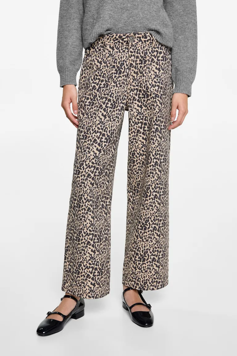 Pantalón recto leopardo de Mango Teen en Pantalones para argentina