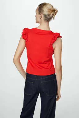 Camiseta algodón volantes de Mango en Remeras para argentina