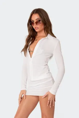 Camisa caia tejido traslúcido de Edikted en Camisas para argentina