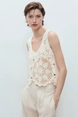 Top crochet flores de Mango en Tops para argentina