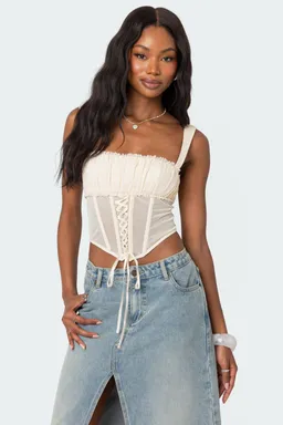 Corset dafne malla transparente de Edikted en Tops para argentina