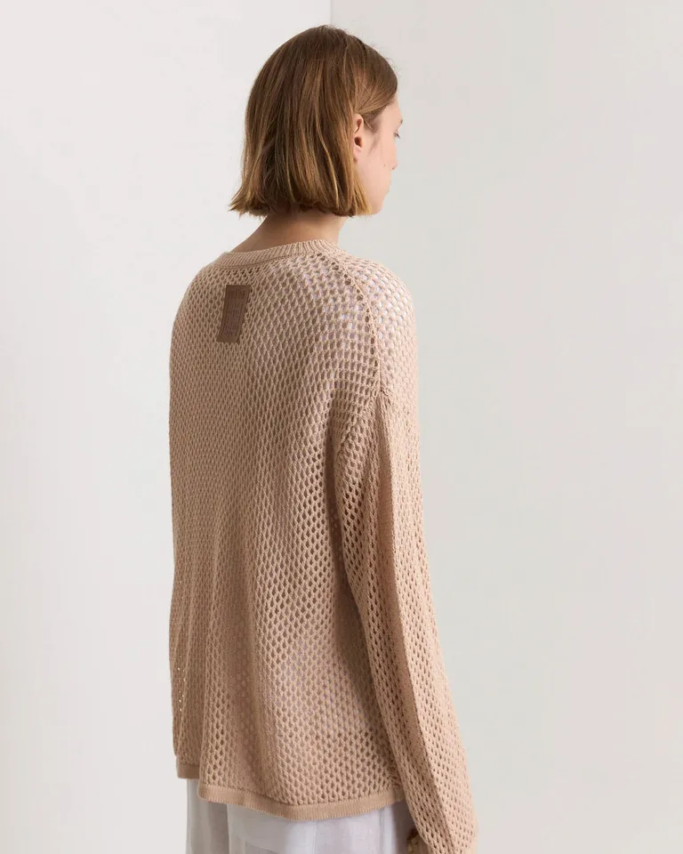 Sweater tejido oversize cuello redondo con detalle en espalda de Prüne en Buzos y Sweaters para argentina