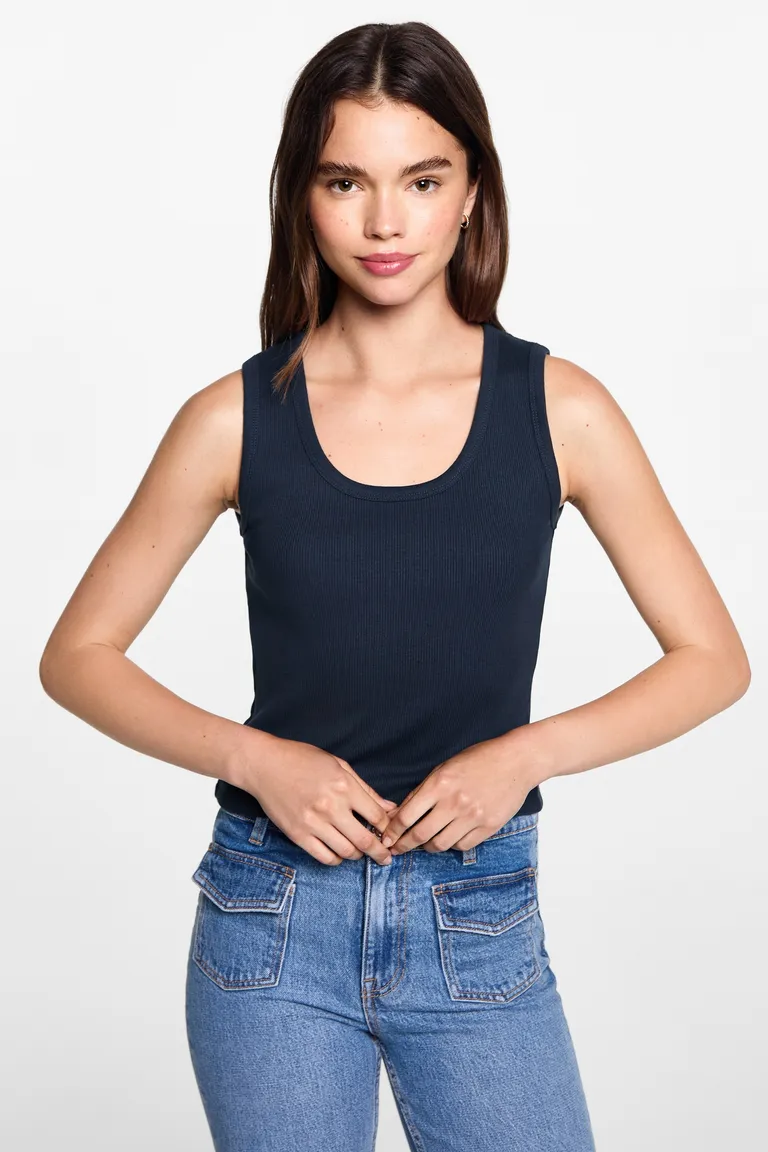 Top canalé algodón de Mango Teen en Tops para argentina