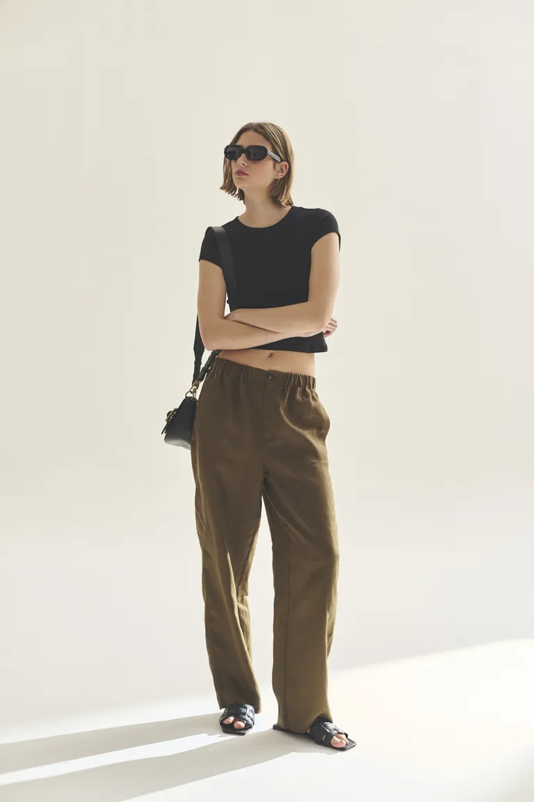 Pantalones de corte recto en color marrón para mujer de Akiabara en Pantalones para argentina