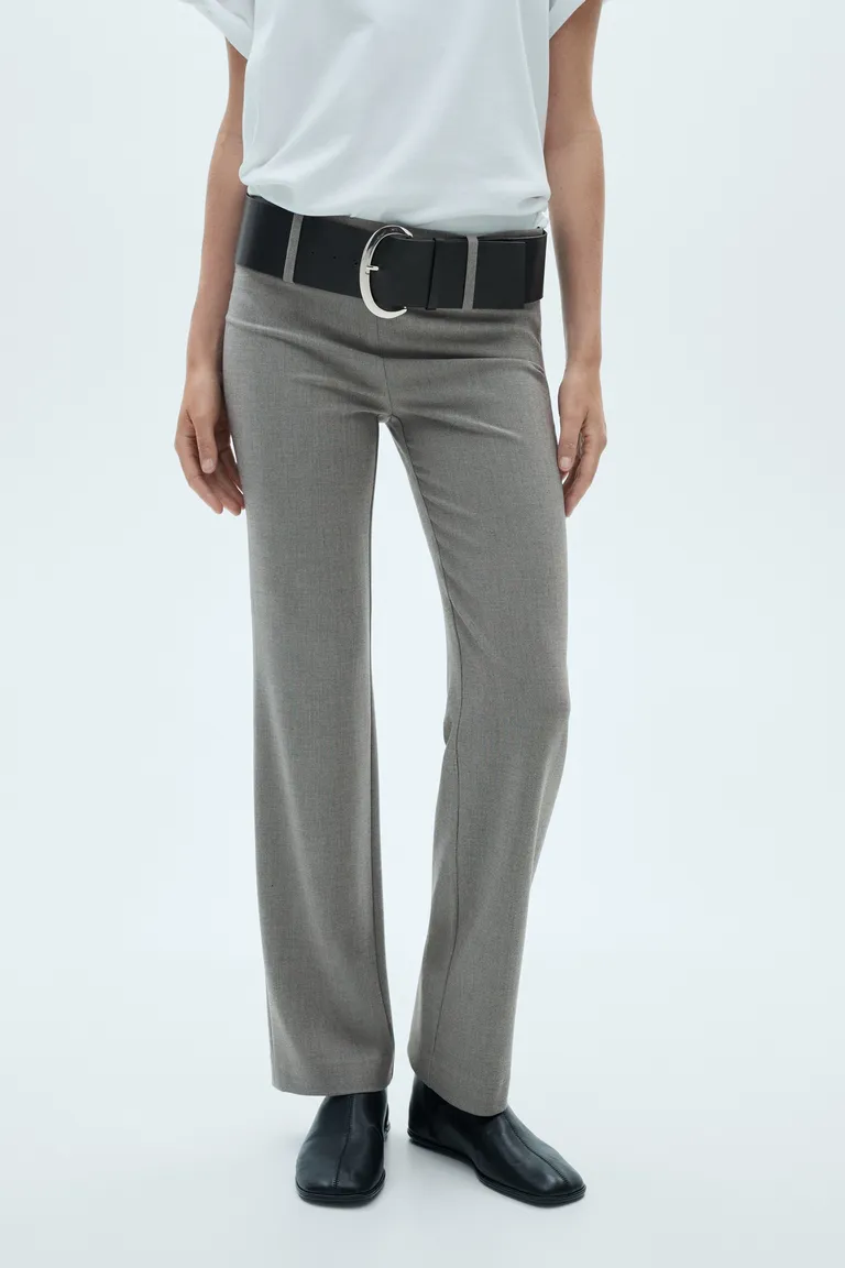 Pantalón recto con cinturón de Mango en Pantalones para argentina