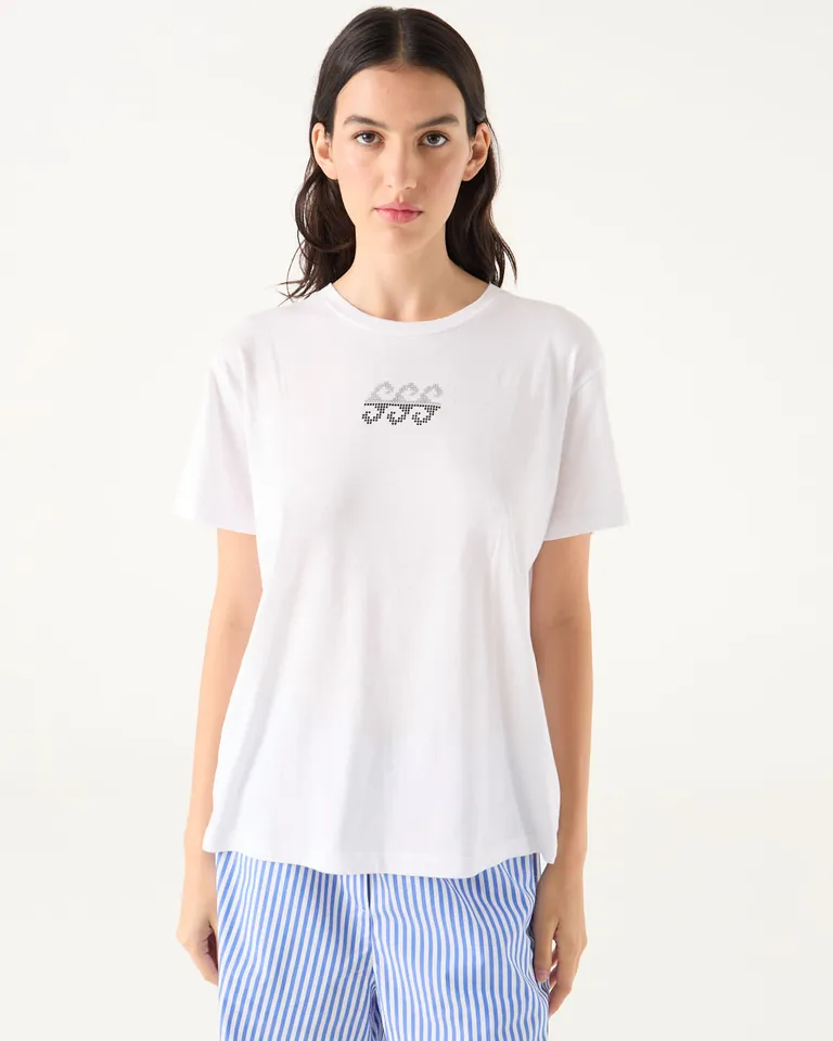 Remera con escote redondo manga corta y estampa en frente y espalda de Furzai en Remeras para argentina