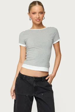 Remera julietta con capas contraste de Edikted en Remeras para argentina