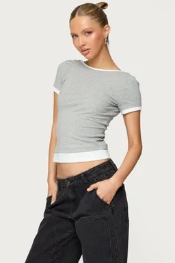 Remera julietta con capas contraste de Edikted en Remeras para argentina