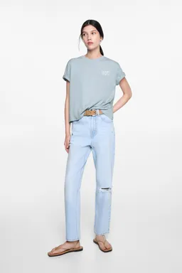 Camiseta mensaje bordado de Mango Teen en Remeras para argentina
